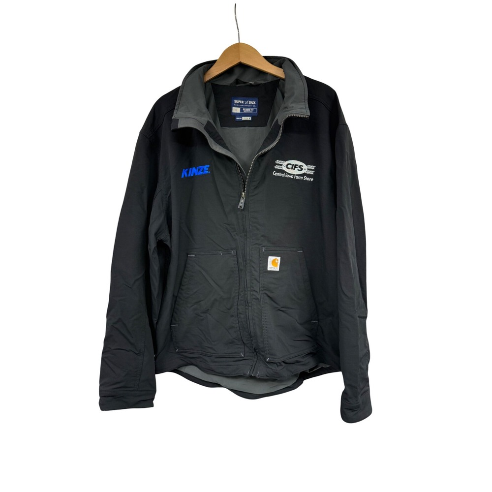 Carhartt Super Dux Rain Defender Jacket Mens Large Black Relaxed Fit Embroidered